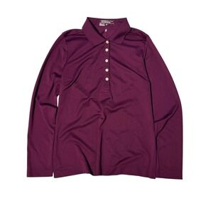 Nike Golf Shirt Womens Size M Red Long Sleeve Pro Tour Performance Dri-Fit